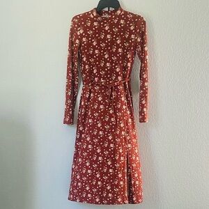 Velvet Torch Floral Mock Neck Dress